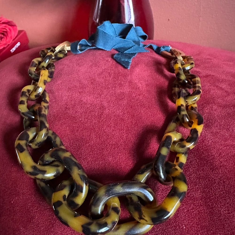 J. Crew Tortoiseshell-Link Necklace in Yellow and Black